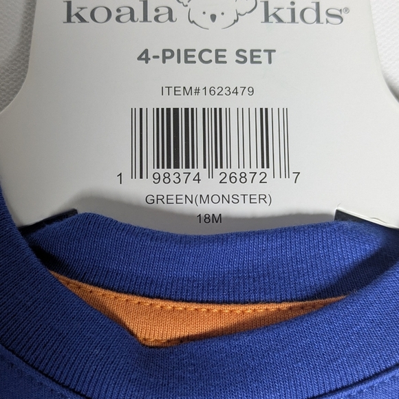 Koala Boys Kids 4-piece Set Sweater Top Pants Monster Jogger Tee Long 3T 18 M - Picture 12 of 16